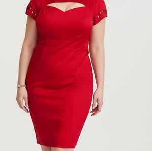 Torrid Betty Boop Red Embroidered Keyhole Cap Sleeve Dress